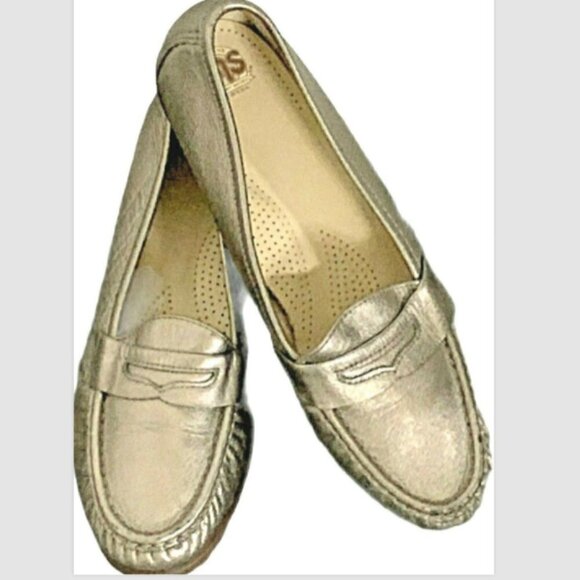 SAS Shoes - SAS Pewter Leather Comfort Penny Loafers Sz‎ 9-1/2 M #222F